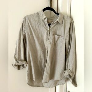 Universal threat classic fit button down brown striped